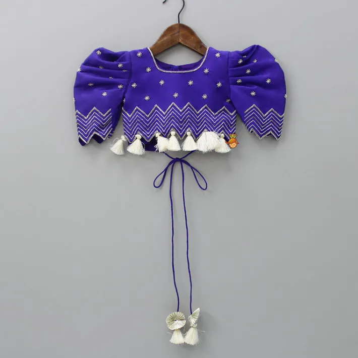 Outlet Embroidered Purple Top And Lehenga With Net Dupatta Ethnic Wear | Lehengas & Ghagras