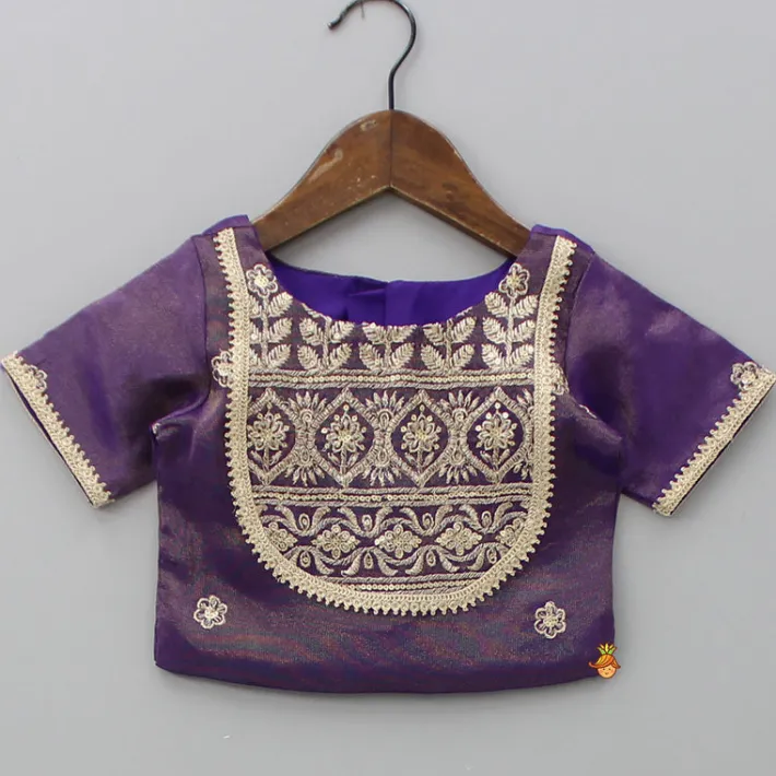 New Embroidered Purple Top And Pleated Lehenga With Net Dupatta Ethnic Wear | Lehengas & Ghagras