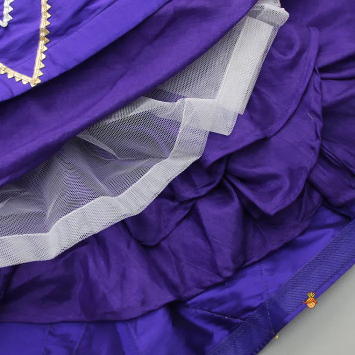 Outlet Embroidered Purple Top And Lehenga With Net Dupatta Ethnic Wear | Lehengas & Ghagras