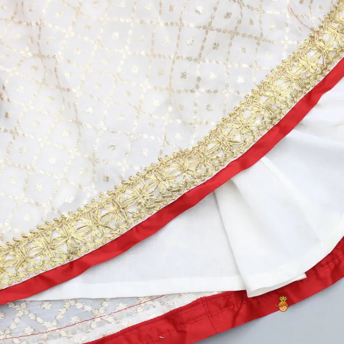 Clearance Embroidered Red Top And Brocade Lehenga Ethnic Wear | Lehengas & Ghagras