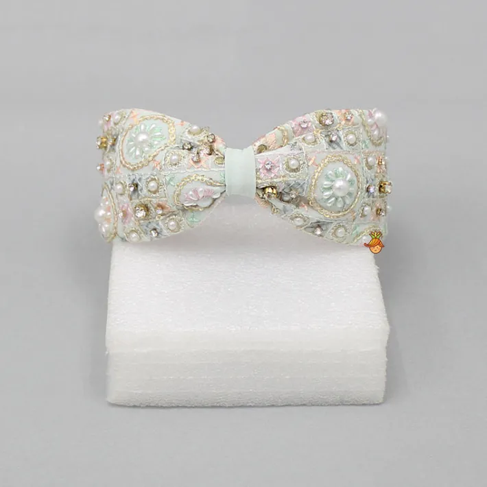 Best Embroidered Sequins And Beaded Work Green Hairband Hair Accessories | Hair Bands