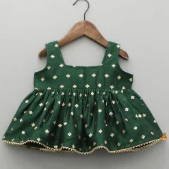 Best Embroidered Sleeveless Green Peplum Top And Lehenga Ethnic Wear | Lehengas & Ghagras