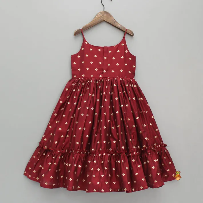 Clearance Embroidered Strappy Maroon Kurti Ethnic Wear | Kurtis & Jumpsuits