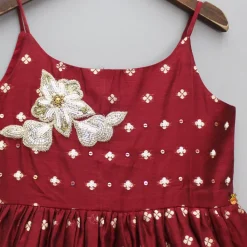 Clearance Embroidered Strappy Maroon Kurti Ethnic Wear | Kurtis & Jumpsuits