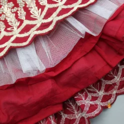 Outlet Embroidered Strappy Red Top And Pleated Lehenga Ethnic Wear | Lehengas & Ghagras
