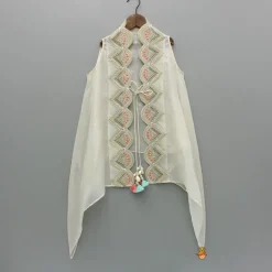 Best Embroidered Strappy Top With Cape And Palazzo Ethnic Wear | Palazzos & Shararas