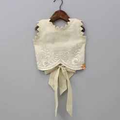 New Embroidered Stylish Hem Beige Top And Pleated Lehenga Ethnic Wear | Lehengas & Ghagras