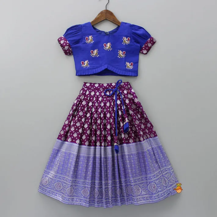 Fashion Embroidered Top And Box Pleated Brocade Lehenga Ethnic Wear | Lehengas & Ghagras
