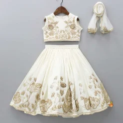 Discount Embroidered Top With Gota Work Lehenga And Net Dupatta Ethnic Wear | Lehengas & Ghagras