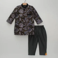 Outlet Embroidered Velvet Sherwani And Pyjama BOY Indian Ethnic Wear | Sherwani Sets