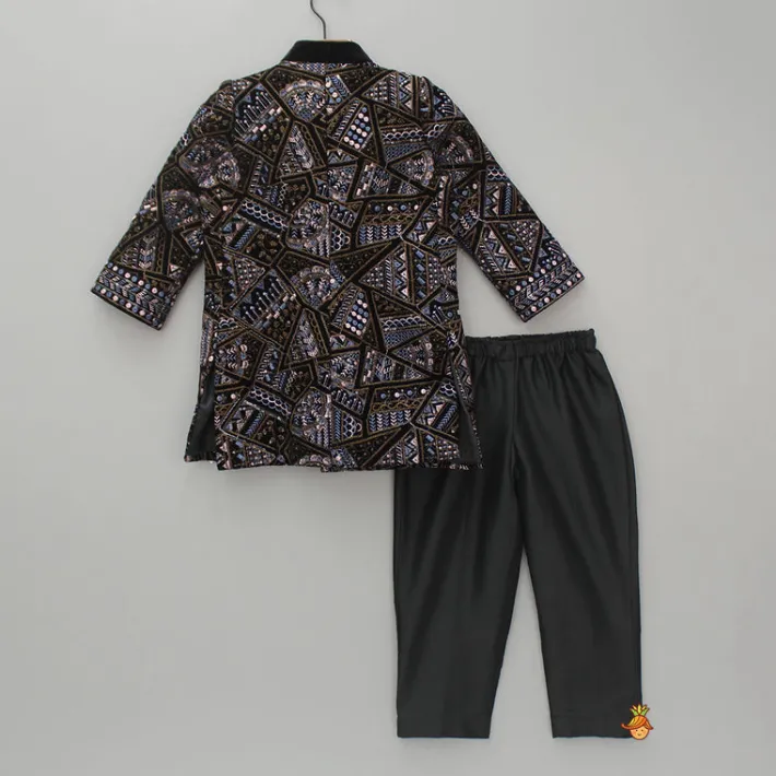 Outlet Embroidered Velvet Sherwani And Pyjama BOY Indian Ethnic Wear | Sherwani Sets