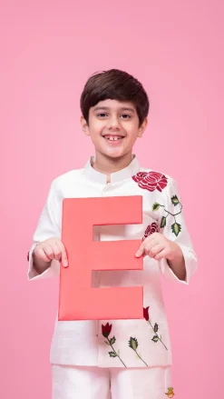 New Embroidered White Sherwani With Pant BOY Indian Ethnic Wear | Sherwani Sets