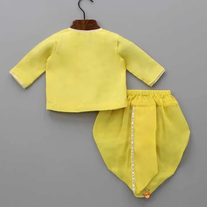 Discount Embroidered Yellow Kurta And Dhoti BOY Twinning Sets | Indian Ethnic Wear