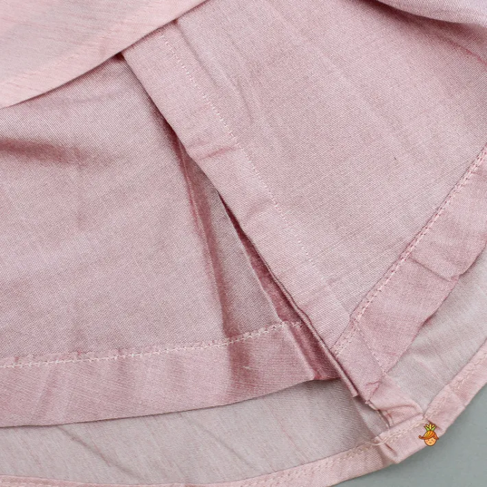 Clearance Embroidered Yoke Tassels Enhanced Pink Kurti And Pant Ethnic Wear | Churidars & Salwars