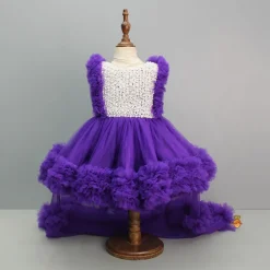Discount Embroidered Yoke Trail Purple Dress With Detachable Bow And Matching Swirled Bowie Headband Dresses & Sets | Dresses