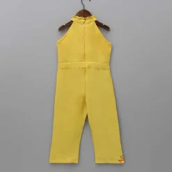 Discount Embroidered Yoke Yellow Jumpsuit Dresses & Sets | Jumpsuits