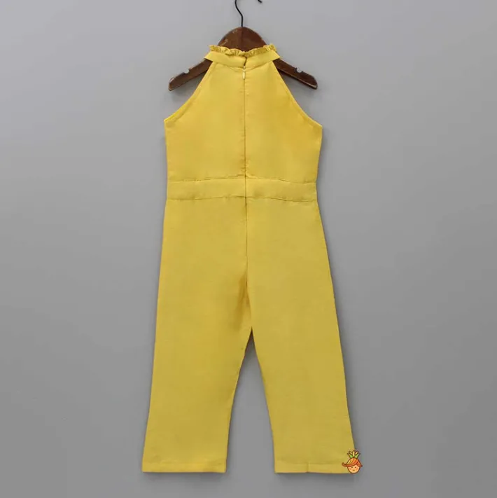 Discount Embroidered Yoke Yellow Jumpsuit Dresses & Sets | Jumpsuits