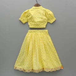 Hot Ethnic Embroidered Yellow Top And Lehenga Ethnic Wear | Lehengas & Ghagras