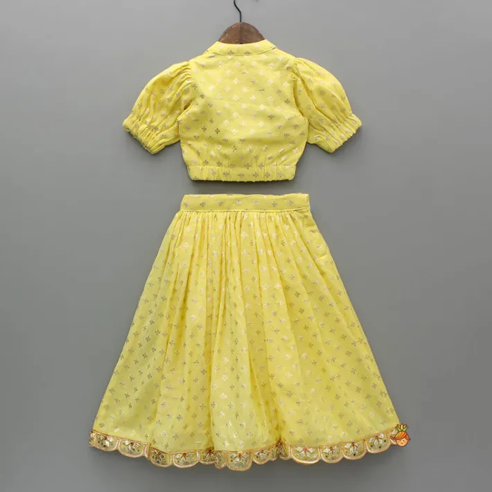 Hot Ethnic Embroidered Yellow Top And Lehenga Ethnic Wear | Lehengas & Ghagras