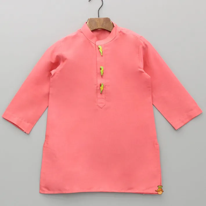 Outlet Ethnic Kurta With Wooden Show Buttons And Pyjama BOY Indian Ethnic Wear | Ethnic Sets