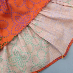 Sale Ethnic Multicolour Bandhani Printed Tiered Kurti With Waist Bag Twinning Sets | Ethnic Wear