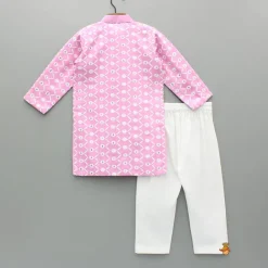 Discount Ethnic Sequins And Thread Embroidered Pink Kurta With Pyjama BOY Indian Ethnic Wear | Ethnic Sets