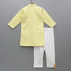 Best Ethnic Sequins And Thread Embroidered Yellow Kurta With Pyjama BOY Indian Ethnic Wear | Ethnic Sets
