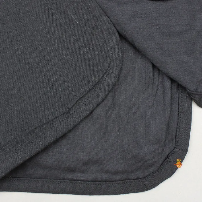 New Exquisite Black Kurta And Velcro Wrap Lungi BOY Twinning Sets | Indian Ethnic Wear