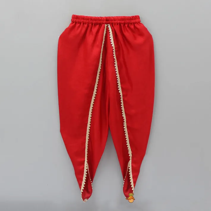 Discount Exquisite Embroidered Red Kurti And Tulip Pant With Dupatta Ethnic Wear | Dhotis & Patialas