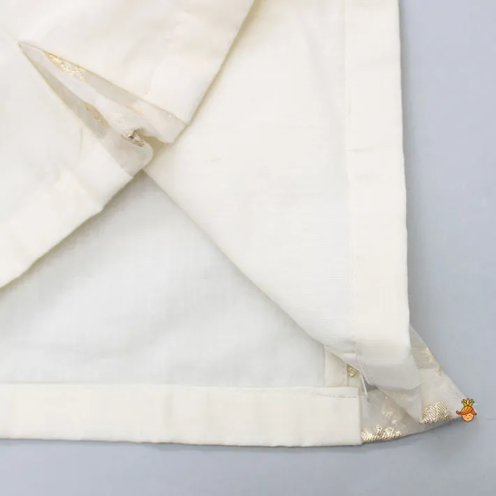 Online Exquisite Off White Shirt And Stitched Lungi With Shawl BOY Indian Ethnic Wear | Ethnic Sets