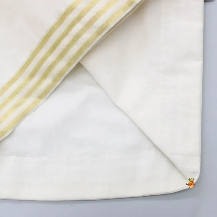 Online Exquisite Off White Shirt And Stitched Lungi With Shawl BOY Indian Ethnic Wear | Ethnic Sets