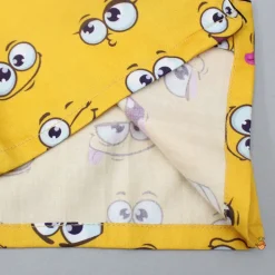 Best Facial Expressions Printed Pure Cotton Mustard Yellow Sleepwear BOY Sleep Wear | Sleepwear