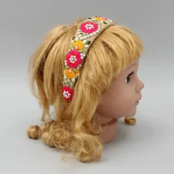Hot Fancy Multicolour Thread Embroidered Net Hair Band Hair Accessories | Hair Bands