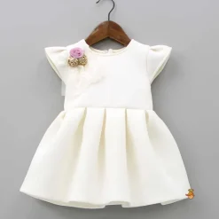 Discount Fancy Off White Scuba Dress With Matching Bow Head Band Dresses & Sets | Dresses