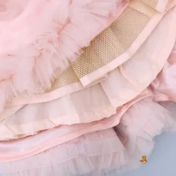 Sale Fancy Peach Ruffle Peplum Gown Dresses & Sets | Gowns