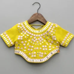 Clearance Faux Mirror Embroidered Top And Lehenga With Dupatta Ethnic Wear | Lehengas & Ghagras