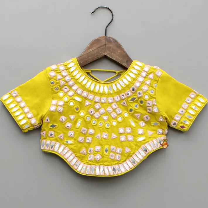 Clearance Faux Mirror Embroidered Top And Lehenga With Dupatta Ethnic Wear | Lehengas & Ghagras