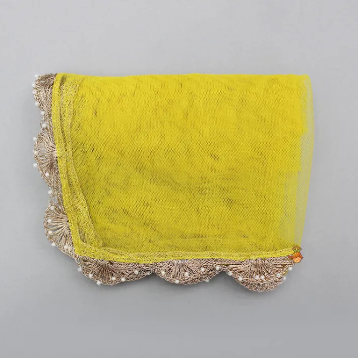 Clearance Faux Mirror Embroidered Top And Lehenga With Dupatta Ethnic Wear | Lehengas & Ghagras