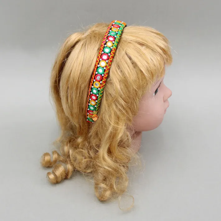 Clearance Faux Mirror Studded Multicolour Hairband Hair Accessories | Hair Bands