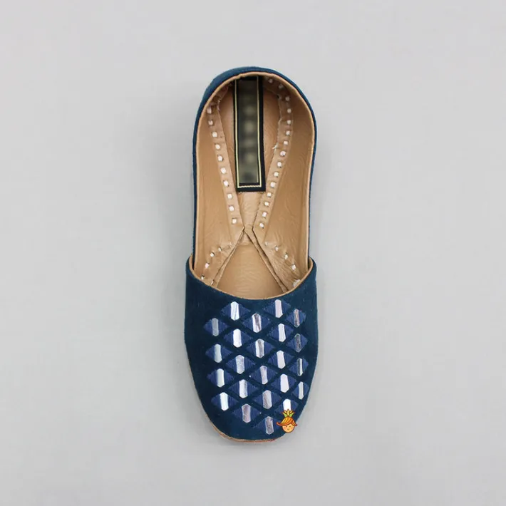 Discount Faux Mirror Work Embroidered Jutti BOY Shoes