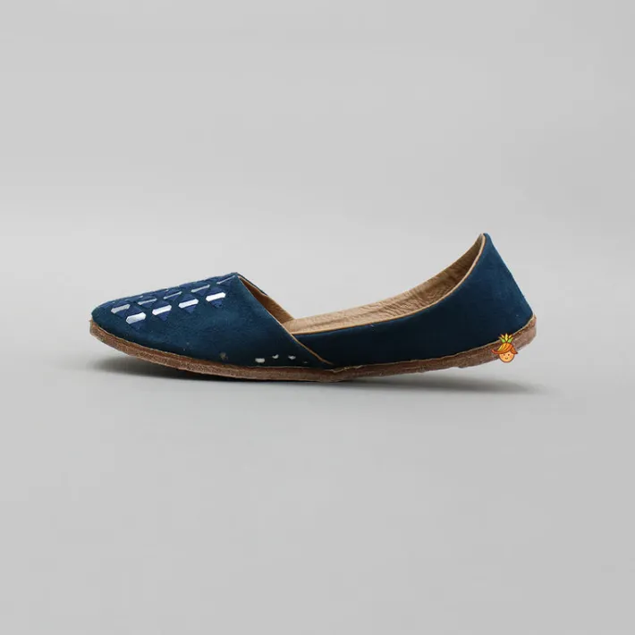 Discount Faux Mirror Work Embroidered Jutti BOY Shoes