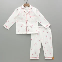 Fashion Flamingoes Printed Notch Collar Sleepwear BOY Sleep Wear | Sleepwear