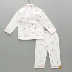 Fashion Flamingoes Printed Notch Collar Sleepwear BOY Sleep Wear | Sleepwear