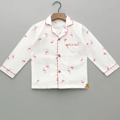 Fashion Flamingoes Printed Notch Collar Sleepwear BOY Sleep Wear | Sleepwear