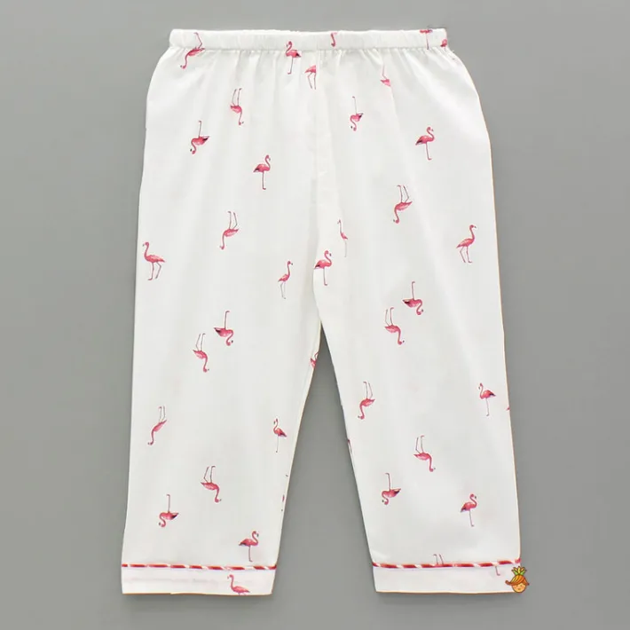 Fashion Flamingoes Printed Notch Collar Sleepwear BOY Sleep Wear | Sleepwear