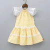 Best Flat Back Pearls Embellished Yellow And Grey High Neck Dress Dresses & Sets | Dresses