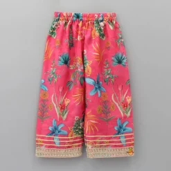 Discount Floral And Peacock Printed Peplum Style Top With Pant Ethnic Wear | Churidars & Salwars
