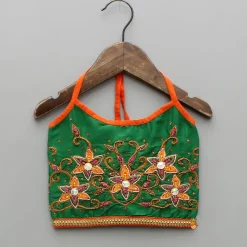 Fashion Floral Beaded Halter Neck Top And Printed Dhoti Ethnic Wear | Dhotis & Patialas