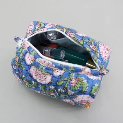 Discount Floral Block-Printed Pouch Bags - Set Of 2 Bags