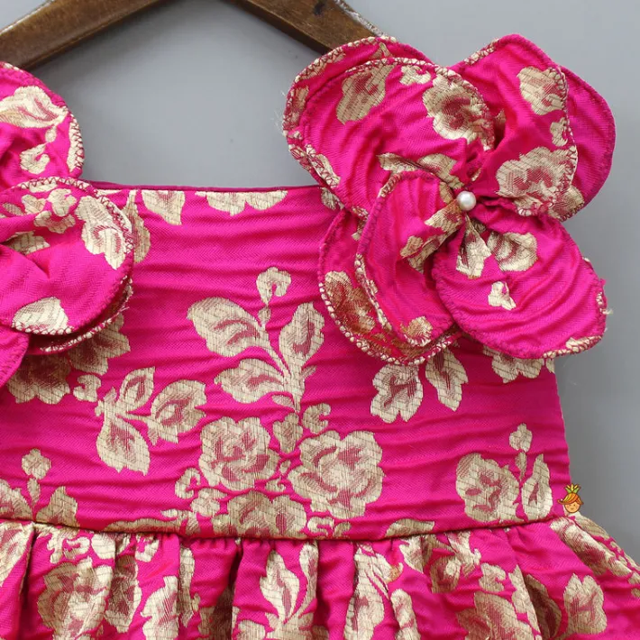 New Floral Brocade Embroidered Pink Dress Dresses & Sets | Dresses